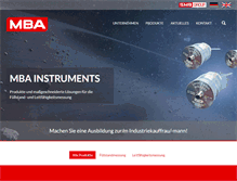 Tablet Screenshot of mba-instruments.de